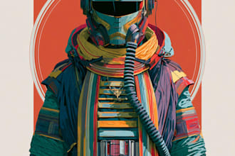 a sci fi character illustration or sci fi character