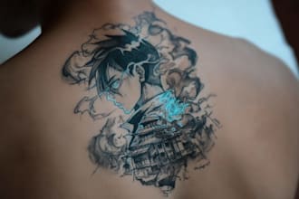 design custom anime manga tattoo design for you