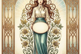 draw an art nouveau illustration for custom projects