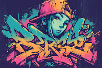 design authentic hand drawn graffiti logo