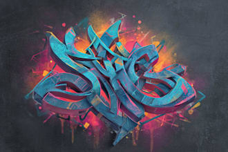 design a custom graffiti logo and street art style