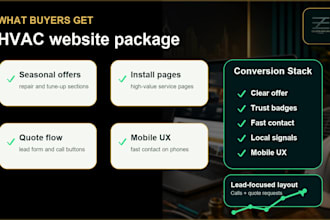 create an hvac website for heating and cooling leads