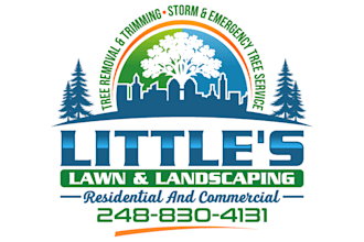 make new style littl s lawn  landscaping awesome mascot lodo design