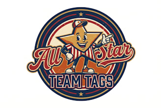 make new all star team tags mascot logo design