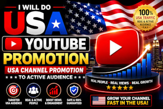 do USA youtube promotion, USA channel promotion, to USA active audience