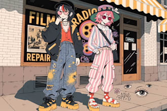create anime streetwear and vintage design