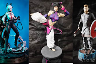 3d print and paint anime figure model statues stl action figure resin printing