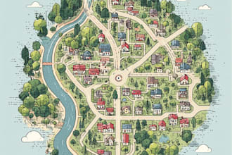 design a professional flat linear vector map