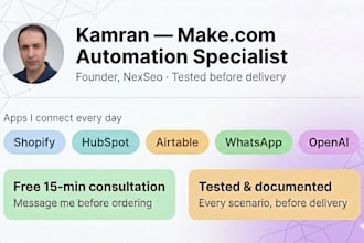 create make com automation workflow and API integration