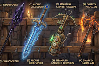 design unique weapons illustrations