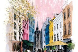 render architecture and interior concept in watercolor