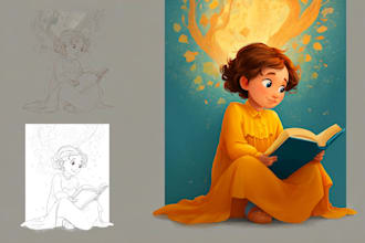 do high quality childrens storybook character illustration