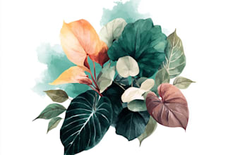 design hand painted botanical watercolor art