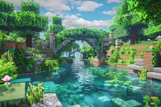 build custom minecraft map server spawn lobby fantasy world as minecraft builder