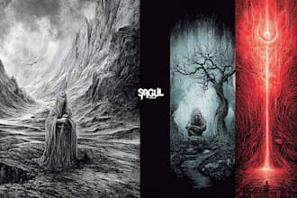 make a horror illustration, artwork, dark cover