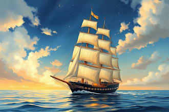 create ship oil painting for you