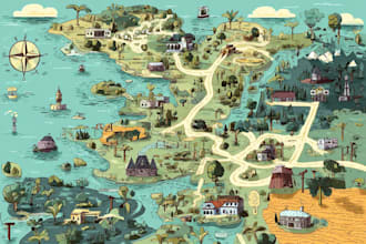 illustrate a creative vector map