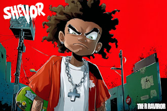 draw eye catching cartoon album cover art, music cover art