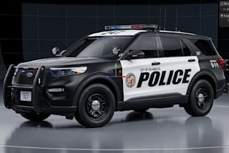 do realistic 3d car model, police car, rc car, blender model for 3d printing