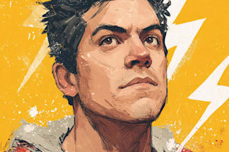 illustrate a superhero pop art portraits