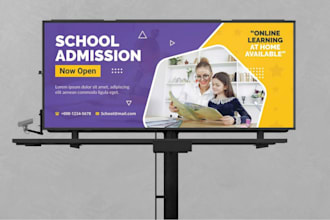 design billboard, vinyl banner and street signs, yard sign, signage flyer design