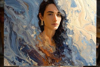do hand drawn illustration by gouache or oil painting