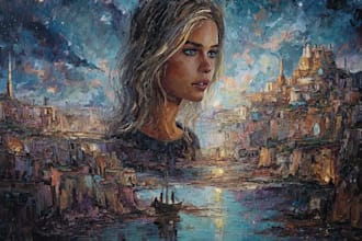 draw a realistic digital oil painting or portrait drawing