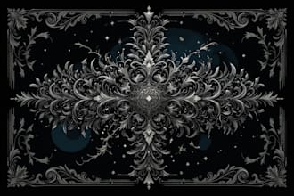create dark art, metal, gothic illustration