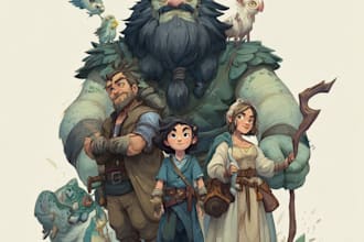 draw epic dungeons dragons character art in high fantasy style
