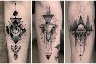 make custom minimal and geometric tattoo design