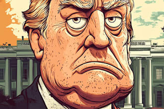 drawing a political or satirical cartoon