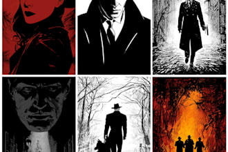 create vintage horror comic book illustration