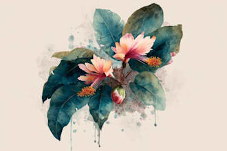 paint custom botanical watercolor artwork