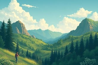 draw a natural landscape and background illustration