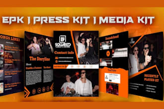 design epk, press kit dj press kit, music epk, one sheet logo, artist dj website