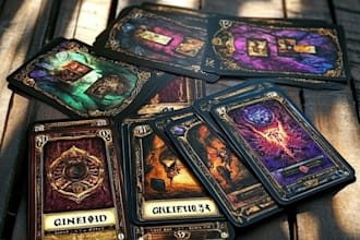 custom card game illustration and design