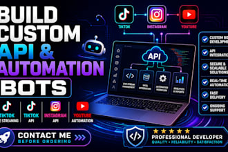 build tiktok live streaming bot, tiktok api bot, instagram api bot, youtube bot