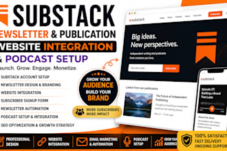 design substack newsletter publication website integration podcast setup