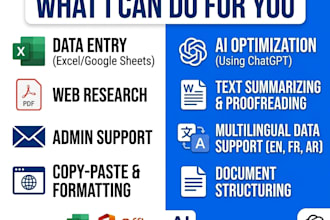 be your ai virtual assistant for data entry and web research