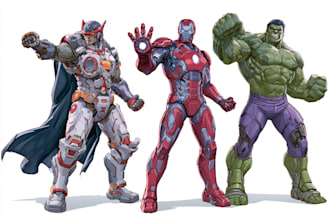 draw a superhero comic illustration
