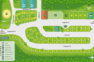 design custom resort, rv park and tourist map design
