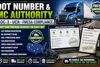 handle your dot number, mc authority, boc3, ucr and fmcsa trucking compliance