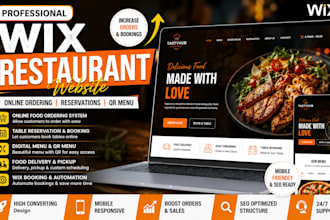 build wix restaurant website, online ordering system and table reservations