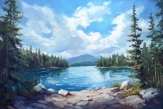 digitally oil painting landscape