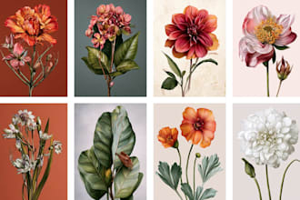 craft a beautiful botanical or floral illustration