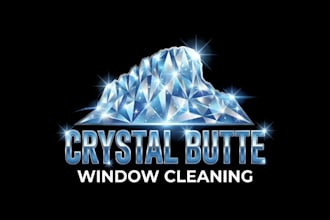 do make awersome style crystal butte window cleaning logo design
