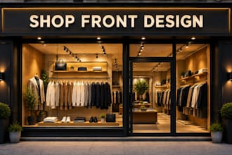 design amazing shop front, store front window graphics,signage,