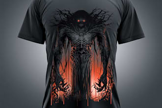 draw dark art t shirt design graphic t shirt design anime t shirt design