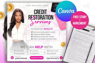 design unique credit repair flyer, tax flyer, instagram and real estate flyer