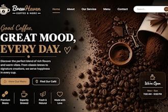 design  wix cafe website coffee shop menu ecommerce loyalty website